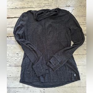 Apana Shirt Womans MEDIUM Pullover Back Keyhole Long Sleeve